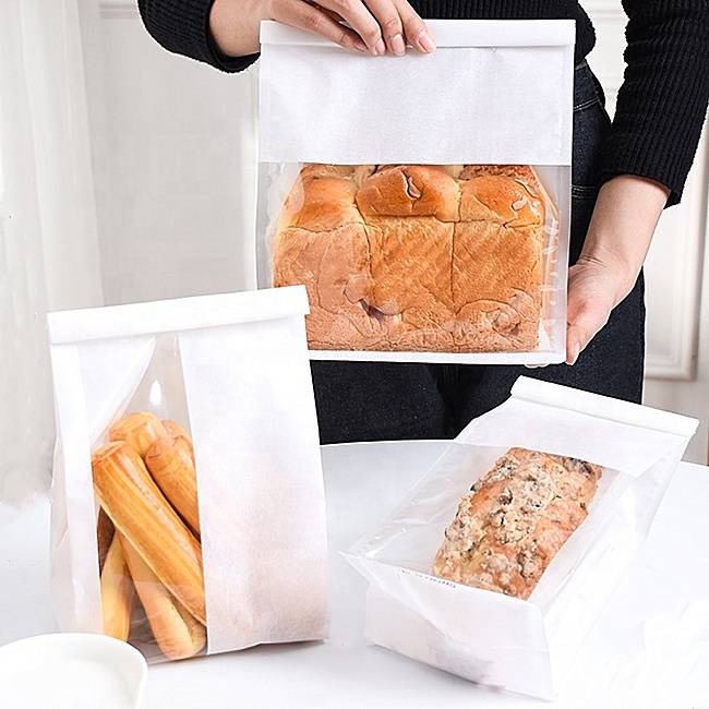 2020 Custom Design Stand Up Plastic Zipper Mylar Packaging Sliced Bread Baking Food Bags With Window